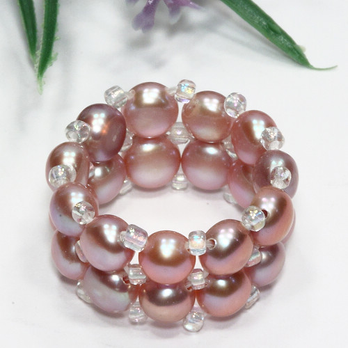 Ring aus Süßwasserperlen, Perlenring, Perlen, 4152